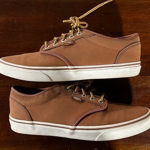 Brown leather vans